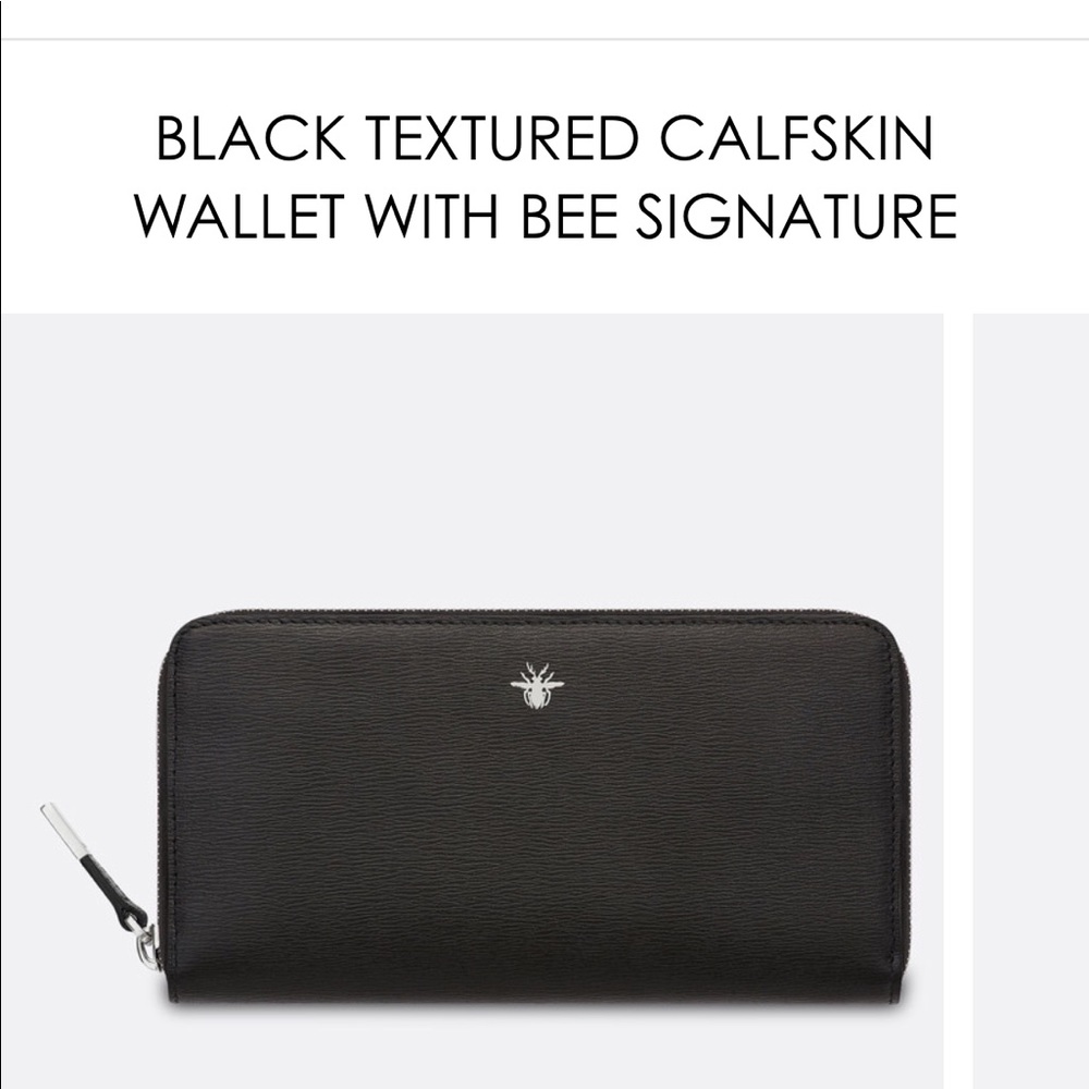DIOR CALFSKIN LEATHER ZIPPED WALLET